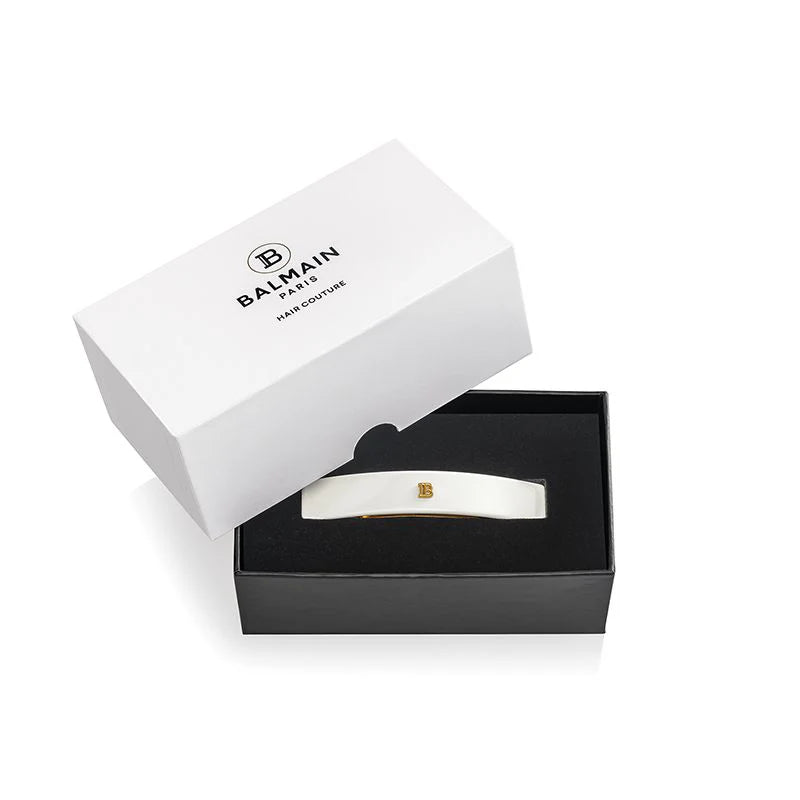 Balmain Hair Couture Barrette pour Cheveux Medium White Klamra do włosów M Biała 9 cm x 1,6 cm